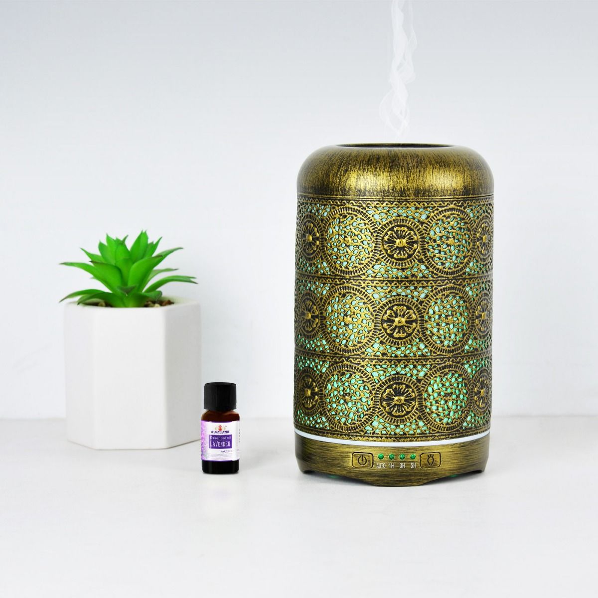 Metal Aroma Diffuser Gold | Vintage Gold Oil Diffuser | Ethereal Diffusers